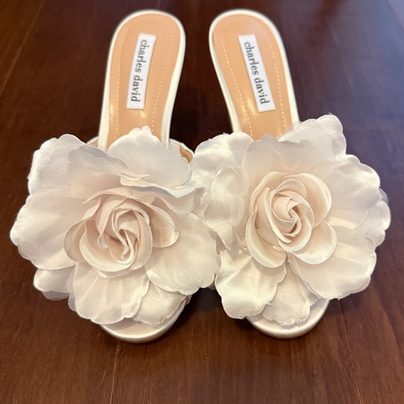 Ivory Bridal Flower Heels - Picture 7 of 13